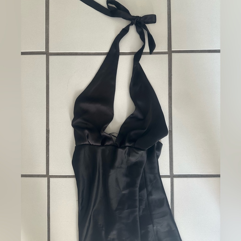 Zara black halter top with bow.
